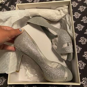 Silver glittery heels